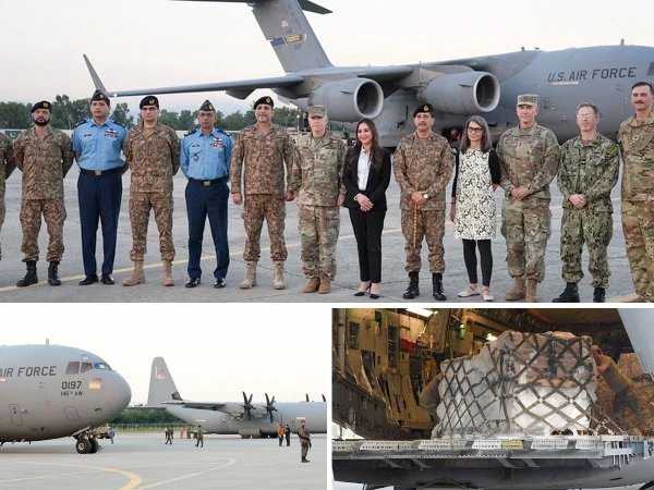 سیلاب متاثرین کیلیے امریکا کی جانب سے امدادی سامان پاکستان پہنچ گیا